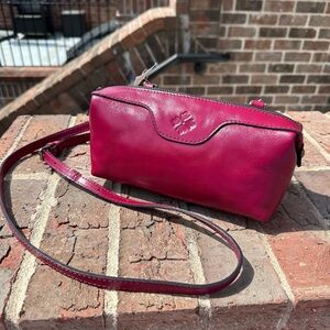 Patricia Nash, Leather Crossbody Bag in Deep Raspberry NWT